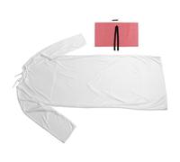 YARNOW Arabian Prince Costume for Men with Red Desert Scarf and White Kaftan Robe, Middle Eastern Dubai Dress up Outfit for Cosplay, Parties, and Stage Performance (length 150cm)