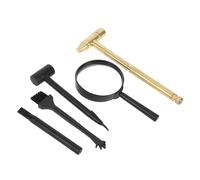 YARNOW Archaeology Dig Tool Kit Gemstone Excavation Set with Hammer Brush Magnifier Outdoor Fun for Boys Educational Pretend Play