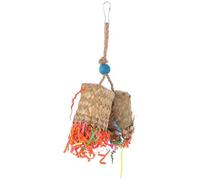 YARNOW Assorted Colour Parrot Chew Made of Wood and Palm Leaf, Hanging Bird Cage Accessory That Promotes Physical Activity and Chewing for Pet Birds and Parakeets Random Color