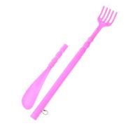 YARNOW Back Scratcher Shoehorn Double-end Massage Tool Portable Back Itching Device for Women Pain Relief Pink