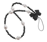 YARNOW Beaded Phone Wrist Strap Bowknot Design Anti-lost Phone Bracelet Strap Made of Plastic Easy to Install and Remove for Ladies