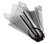 YARNOW Black Bridal Veil Headband with Floral Design, Comfortable Plastic Frame and Breathable Mesh Gauze Veil, Elegant Headwear for Day the Dead Celebrations and Halloween Events