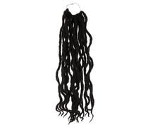 YARNOW Black Curly Wavy Goddess Locs Crochet Wig for Women, High Temperature Silk Fiber, Natural Look, Changeable Hairstyle, Suitable for Daily Life and Appointments