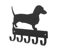YARNOW Black Iron Dog Shaped Key Holder Wall Mounted Coat Rack with Multifunctional Design for Office and Hotel, Decorative and Practical Wall Hook for Keys and Hats