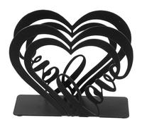 YARNOW Black Napkin Holders for Paper Napkins Heart Design Iron Material Modern Elegant Compact Convenient to Use and Store for Hotels and Hospitality Establishments