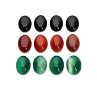 YARNOW Black Oval Agate Gemstone Patch Suitable for DIY Jewelry Design and Craft Making Accessories with Flat Base 10 Pcs for Jewelry Making and Craft Beads