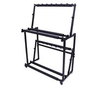 YARNOW Black Steel Display Rack for Ukulele Double Layers, Large Capacity and Stable Structure, Easy Storage Solution for Guitar Lovers, for Home Or Studio Use