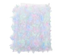 YARNOW Blue Embroidered Lace Trim Lightweight Polyester Mesh Fabric with 3D Butterfly Motif Does Not Fade, for DIY Wedding Dress and Scarf Sewing Craft Decoration