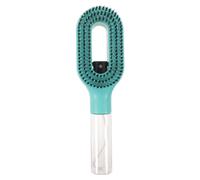 YARNOW Blue Spray Brush for Hair with Button Mist Spray Design Plastic and Nylon Detangling Comb for Straight Hair Anti-breakage Styling Tool for Commutes and Office Touch-ups