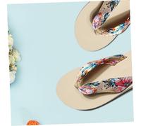 YARNOW Bohemia Style Flip-flops Breathable Anti-slip Mid-heel Slippers for Boys and Summer Household Use Silk with Creative Printing