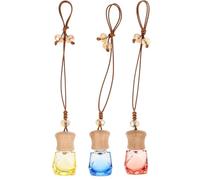 YARNOW Bottles Delicate and with Design Openable Appearance 3pcs Small Refillable Glass Aromatherapy Perfume Random Color Car for Vehicle Interior Decoration