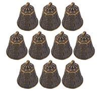 YARNOW Brass Buddhist Texts Bell Pendant 10 Pcs Vintage Charm