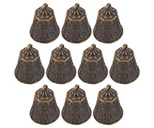 YARNOW Brass Buddhist Texts Bell Pendant 10 Pcs Vintage Charm