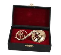 YARNOW Brass Mini French Horn Model 1:12 Scale Miniature Musical Instrument Decorative Music Room Ornament