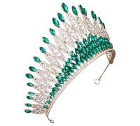 YARNOW Bridal Headband for Wedding Featuring a Green Zinc Alloy and Rhinestone Birthday Crown Elegant Wedding Headpiece for Bride Unique Design Birthday Accessories for Women and Bride