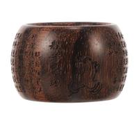 YARNOW Buddhism Wooden Thumb Ring with Tiger Stripe Pattern Comfortable Fit Wood Finger Ring for Men Women Cultural Crafts Jewelry Gift for Buddhists and Collectors