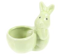 YARNOW Bunny Holder Light Green in Ceramic Sturdy Easter Cup Versatile -Shaped Minimalist Design and for Kitchen and Dining Table Display