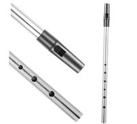 YARNOW C Key Irish Whistle Recorder Metal Flute Instrument for Beginners Portable Music Flute for Boys and Girls with Silver Finish and Instruction Book