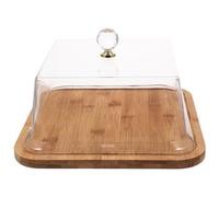 YARNOW Cake Tray with Lid Square Dessert Display Tray 10.43In Acrylic Cover Bread Tasting Plate for Home and Cake Shop Food Storage