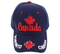 YARNOW Canada Flag Baseball Cap Embroidered Maple Leaf Outdoor Hat Adjustable Sun Protection Unisex Sports Cap for Men Women Patriotic Casual and Travel Use Dark Blue