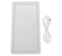 YARNOW Car Vanity Mirror for Car Visor Sun Visor Mirror Abs Glass White Rechargeable Type-c 5v/2a 12 Warm Yellow 48 Cool White Lamp Beads with 1.2m USB Cable