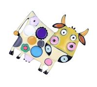 YARNOW Cartoon Cow Alloy Brooch Drop Oil Pin Collar Button Cute Animal Lapel Badge Accessory for Clothing Jackets and Bags