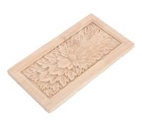 YARNOW Carved Wood Applique Furniture Onlay, Unpainted Solid Wood Rectangular Column, 15X8X0.8Cm, Decorative Element for Home Wall and Cabinet