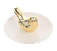 YARNOW Ceramic Bird-shaped Jewelry Tray for Necklaces and Small Items, Elegant and Easy to Clean Desktop Adorn Storage Plate, Multi-functional Trinket Dish for Desk Or Nightstand