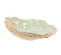 YARNOW Ceramic Butterfly Bird Feeder Tray 11.5-inch Blue Glaze Outdoor Bird Food Pot and Water Dish for Garden Parrot Feeding