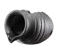 YARNOW Ceramic Fountain Decor Small Black Circulating Waterfall Jar with Open Top for Indoor Tabletop Garden Patio Water Feature