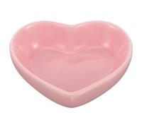 YARNOW Ceramic Heart-Shaped Small Animal Bowl for Hamsters Chinchillas and Rabbits, Pink Non-Tip Pet Food and Water Dish, Cute Rodent Feeding Accessory for Cage Use