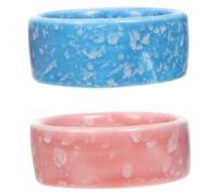 YARNOW Ceramic Small Pet Food Dish Hamster Feeding Bowl Anti-tip 2pcs Set for Guinea Pig, Rat, Bird Feeding in Cage