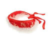 YARNOW Chinese Style Pet Collar with Warm Acrylic Fibers and Comfortable Design, New Year Bow Tie Collar for Dogs, Festive Street and Party Wear, Winter Neckwear Full of Holiday