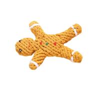 YARNOW Christmas Gingerbread Man Dog Chewing Made of Sturdy Cotton Rope Interactive Pet for Puppies and Dogs to Ease Mood at Home or Shop