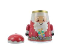 YARNOW Christmas Storage Box for Candies and Biscuits, Red Metal Decorative Sealed Box with Chic Christmas Theme Pattern, for Party Decoration and Holiday Sweet Wrapping