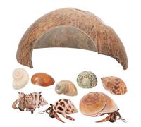 YARNOW Coconut Shell Crab Hideout Reptile Hideout Cave Habitat Turtle Rest Hut Sea Shells Decor Aquarium Conch Decoration