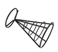 YARNOW Cone Basket Holder Snack Rack Black Iron Wire with Tapered Shape for Cafes and Lounges Serving French Fries and Snacks