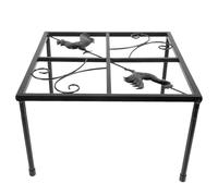 YARNOW Coop Feeder Holder Chicken Coop Water Feeder Rack Black Square Iron Stand with Stable Construction Weather Resistant Design Suitable for Poultry Farm