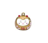 YARNOW Copper Lucky Cat Bell Pendant with Easy Hanging Feature, for Keychain or Festive, Unique Feng Shui Ornament Bringing Good Luck and Prosperity