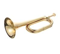 YARNOW Copper Trumpet Bugle for Music Learning Golden Military Style Beginner Instrument with Beautiful Natural Sounds