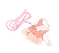 YARNOW Cotton Bunny Harness Leash for Rabbits Lightweight and Pet Dress with Adorable Decorative Design Comfortable Small Orange Outfit for Dwarf and Lop Eared Rabbits for Parties and