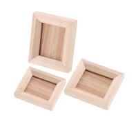 YARNOW Craft Unique Miniature Scenes 3pcs Wooden Dollhouse Photo Frames Miniature Picture Frames