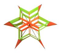 YARNOW Creative Kite Plum Blossom Kite and Adults Hexagon Shape Cloth Material Glass Fiber Reinforced Plastics Colorful Design Fun Flying Outdoor Entertainment Random Color