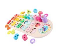 YARNOW Creative Number Puzzle for Early Learning Block Puzzle Cartoon Jigsaw Educational Plaything for Material Birthday Gift Parent Interaction