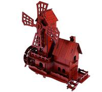 YARNOW Creative Wooden Model Craft DIY Assembling for Education Decor Dark Red Puzzle for Logical Thinking Handicraft Fun for Friends