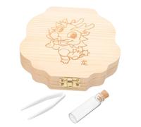 YARNOW Deciduous Teeth Storage Box Wooden Boys and Girls Teeth Keepsake Box for Lost Fairy Girls