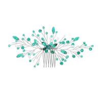 YARNOW Decorative at Weddings and Festivals for Brides and Bridesmaids Hair Comb Green Zircon Crystals Made of Zinc Alloy and Copper Designed to Hold Hair Tightly