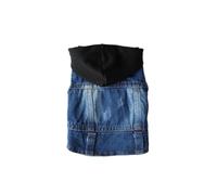 YARNOW Denim Dog Vest with Black Knitted Hat, Button Closure and Lapel Collar, Lightweight Pet Clothes for Puppies and Poodles in Spring and Summer