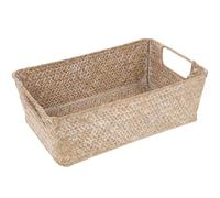 YARNOW Desktop Bread Basket Hand-Woven Wicker 11.81X7.87 Inch Practical Storage Container for Fruits Snacks and Daily Use