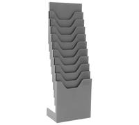YARNOW Desktop Time Cards Holder 10-Slot Vertical Card Organizer Freestanding Rack for Attendance and Document Storage